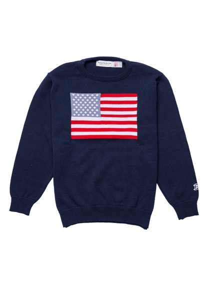 Unisex American Flag Knit Crew