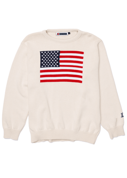Unisex American Flag Knit Crew