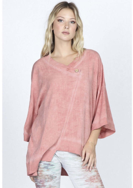 Oil Washed Oversized Tunic Made in USA