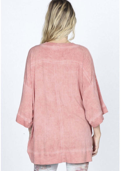 Oil Washed Oversized Tunic Made in USA